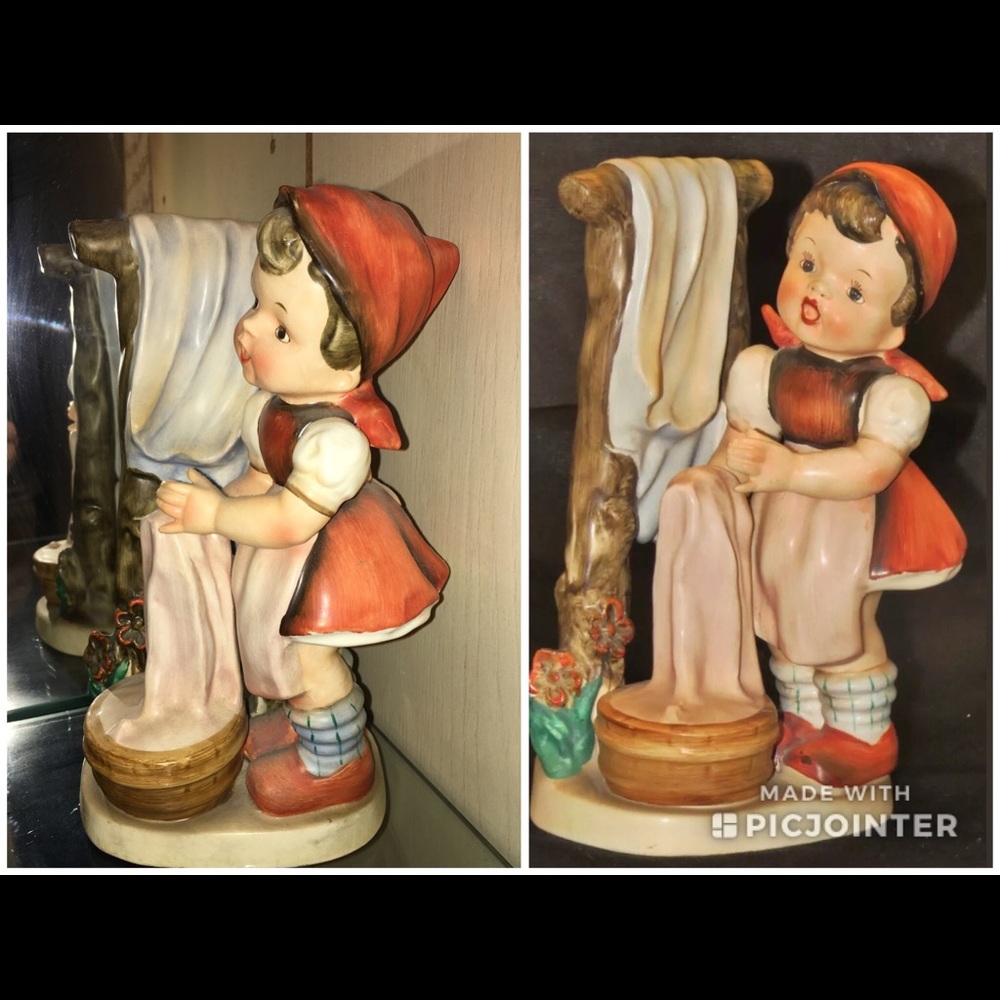 Hummel Like Girl Doing Wash Figurine